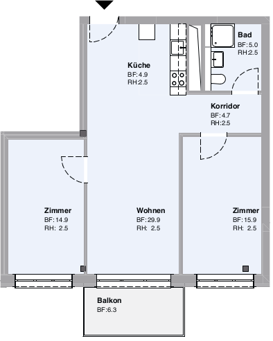 Grundriss Wohnung 511